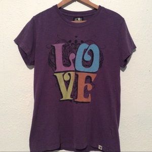 Lucky brand purple LOVE graphic tee